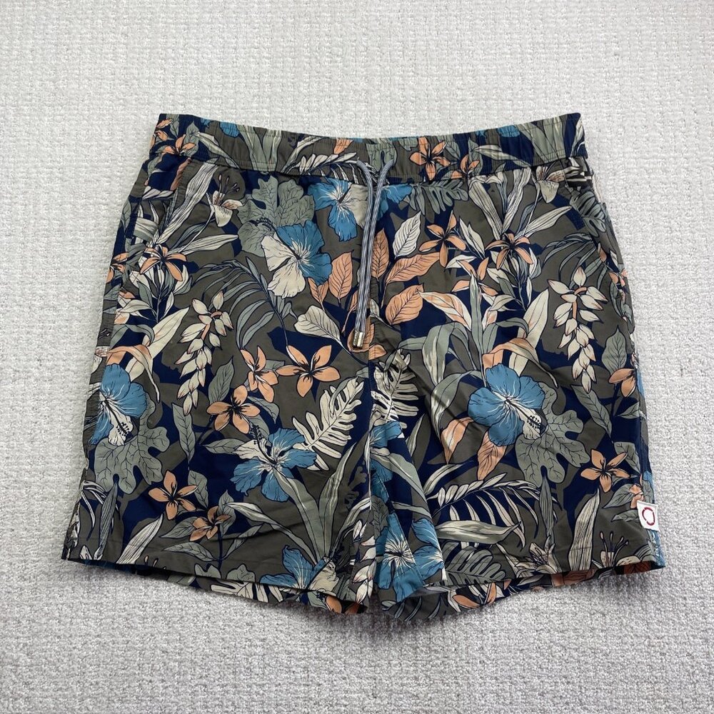 Public Beach Swim Trunks Men’s 1X Green Tropical Floral AOP Board Shorts Beach